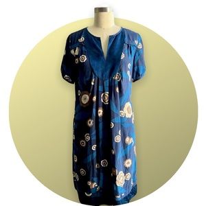 Banana Republic Silk Blue Floral Dress